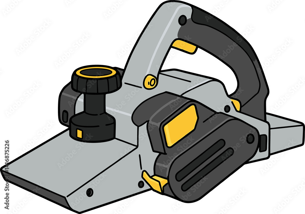 Fototapeta premium Electric Hand Planer - Flat Vector Illustration