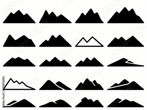set of mountain icons
