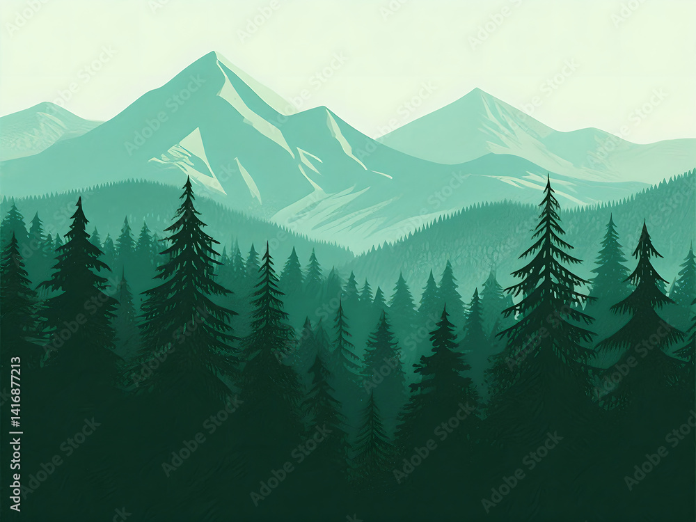 Fototapeta premium mountain landscape with trees