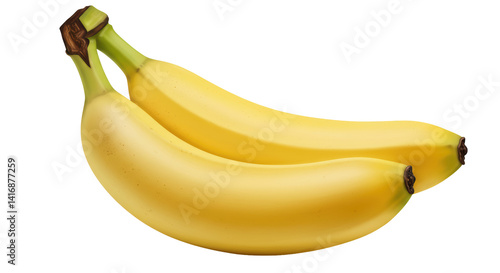 Isolated Fresh Yellow Bananas Nutritious Fruit
