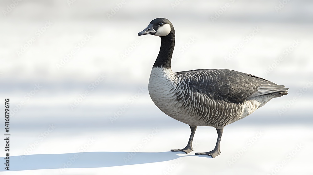 Canada goose winter snow landscape. Canada goose winter snow landscape.