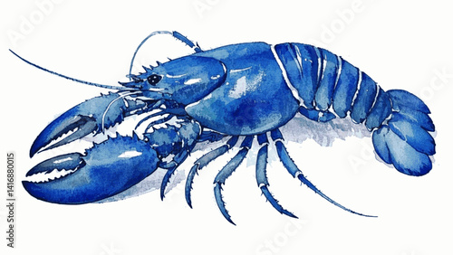 Tidepool tango lobster isolated watercolor vector illustration svg 