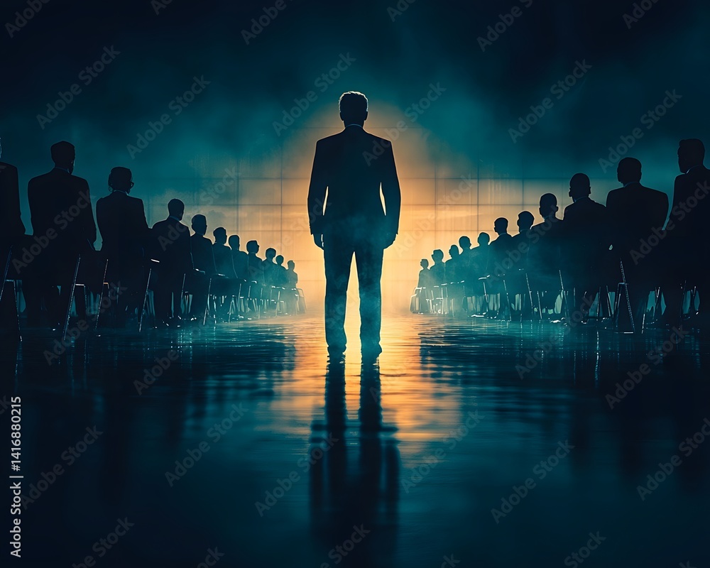 Corporate leader addressing a conference of colleagues
