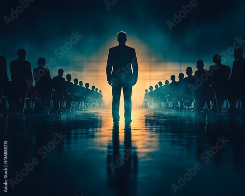 Obraz na płótnie Corporate leader addressing a conference of colleagues w salonie