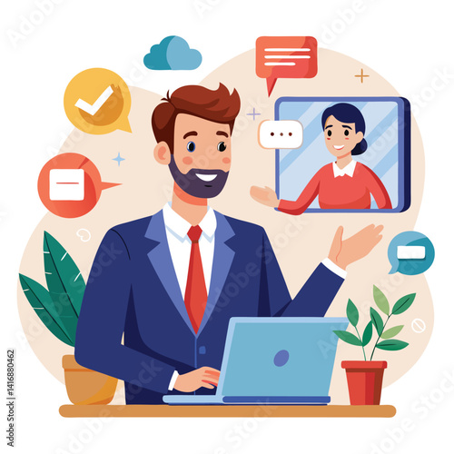 Businessperson in video conference