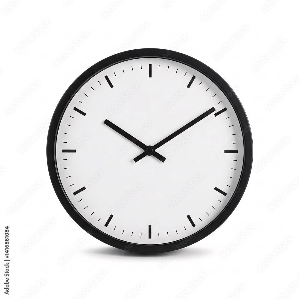 Black round clock with blank dial, isolated on white background. Black round clock with blank dial, isolated on white background.