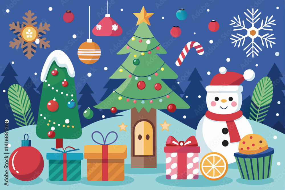 Obraz premium Festive Christmas Background Design 