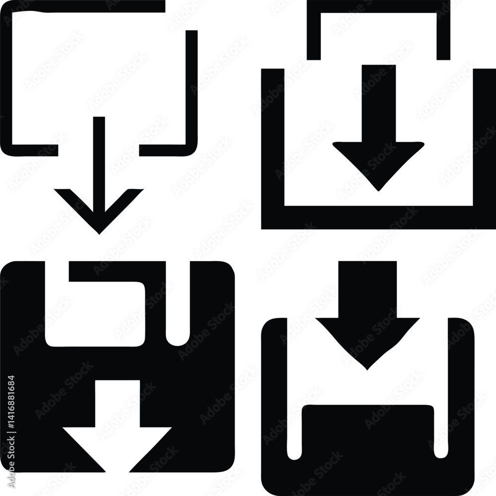 Save icon Vector Silhoette Bundle Set Collection Save icon Vector Silhoette Bundle Set Collection