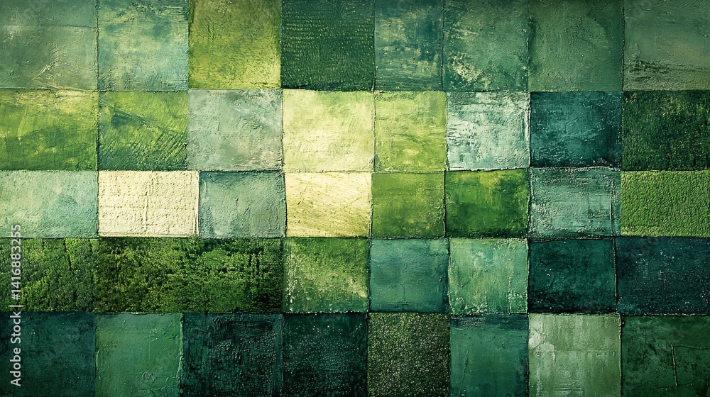 Neutral green-tone patchwork background from aerial farmland Neutral green-tone patchwork background from aerial farmland
