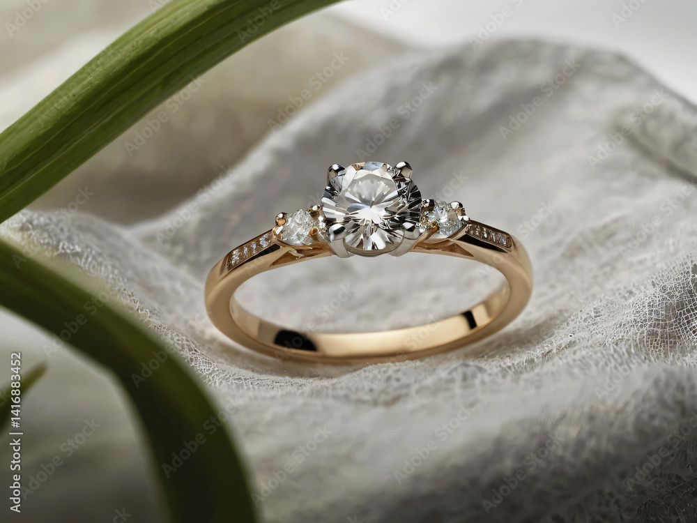 Wedding ring featuring a flawless diamond. Wedding ring featuring a flawless diamond.
