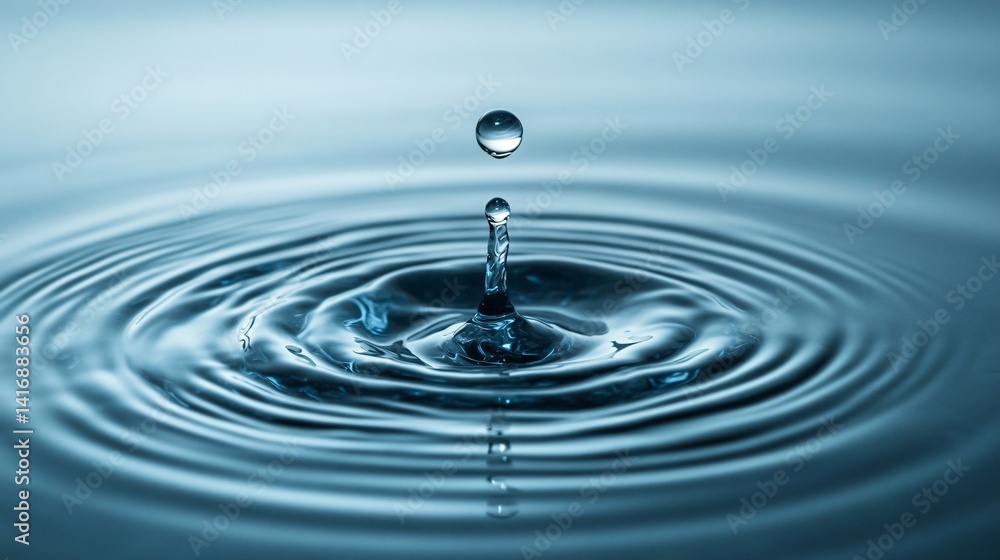 Ripple distortion of earth seen through pure water surface Ripple distortion of earth seen through pure water surface