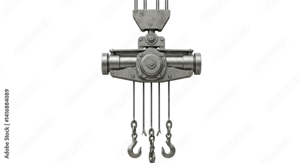 Isolated Industrial Crane Hook Mechanism Isolated Industrial Crane Hook Mechanism