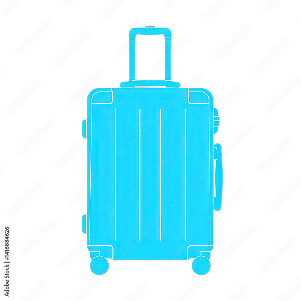 A vibrant blue suitcase stands upright against a plain background, symbolizing travel and adventure, perfect for travel-related content , isolated on white or transparent png A vibrant blue suitcase stands upright against a plain background, symbolizing travel and adventure, perfect for travel-related content , isolated on white or transparent png
