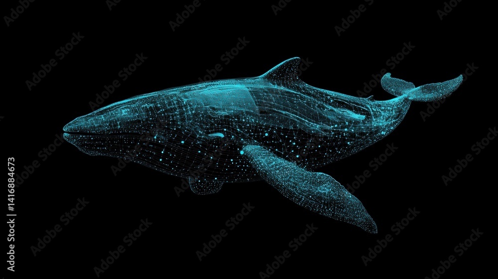 Fototapeta premium Digital Representation of a Humpback Whale