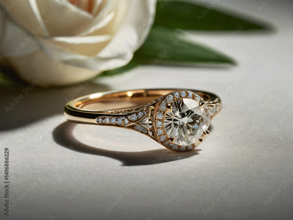 Wedding ring crafted with a radiant diamond. Wedding ring crafted with a radiant diamond.