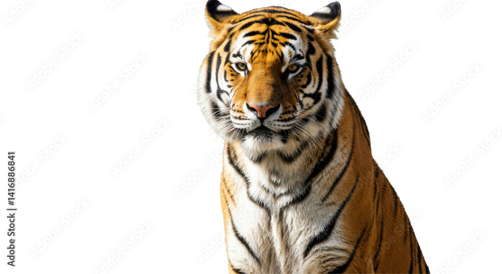 Fototapeta premium Isolated Close-up of Majestic Bengal Tiger Head