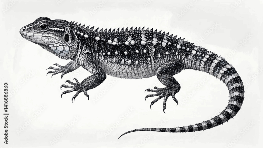 Naklejka premium Verdant skitter lizard isolated watercolor vector illustration svg