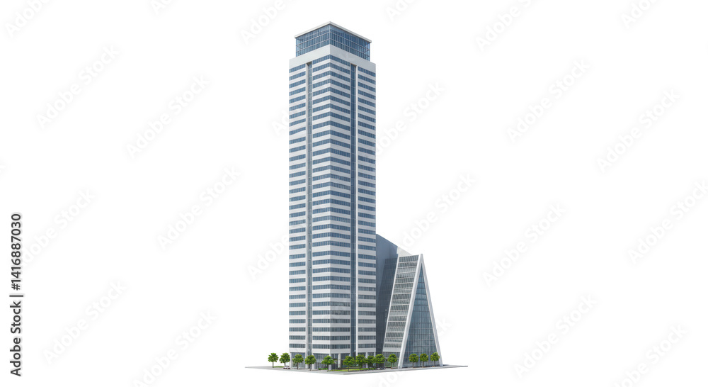 Isolated Tall Modern Skyscraper Office Building Isolated Tall Modern Skyscraper Office Building