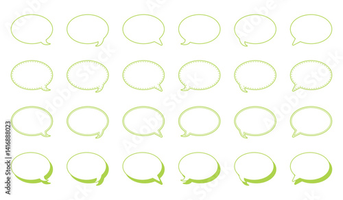 シンプルな丸形の吹き出し セット