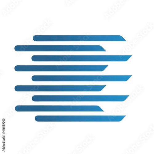 Abstract blue geometric lines arranged in a dynamic pattern, creating a sense of movement and depth, suitable for backgrounds or graphic design projects , isolated on white or transparent png