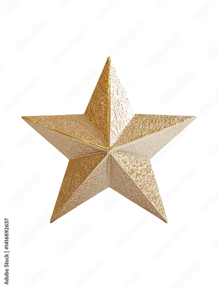 Fototapeta premium Gold Glitter Star on Transparent Background, PNG