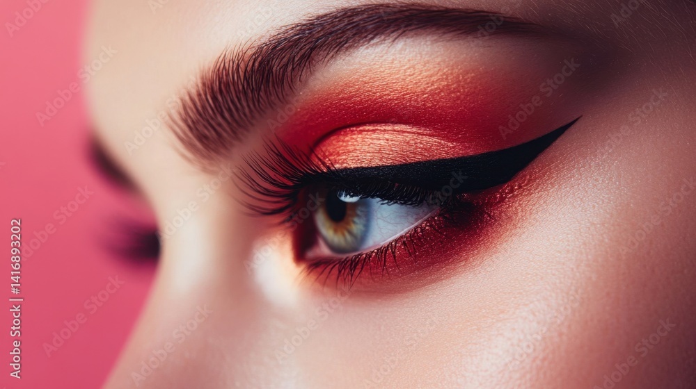 Fototapeta premium Bold eye makeup with vibrant colors