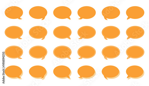 シンプルな丸形の吹き出し セット