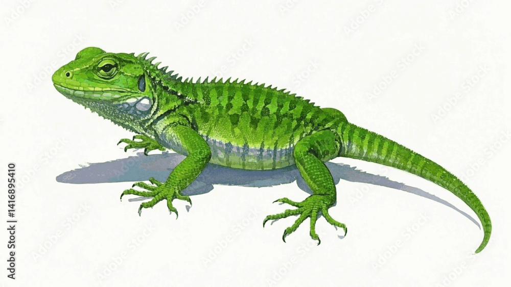 Naklejka premium Scaled huescape lizard isolated watercolor vector illustration svg 
