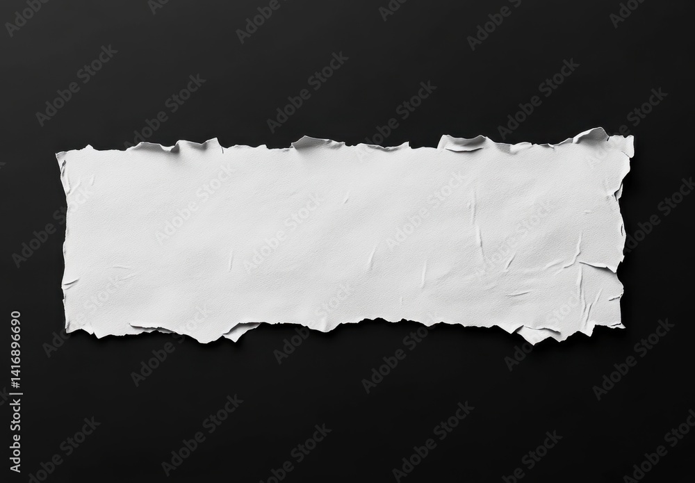 Jagged torn white paper strips on black background Jagged torn white paper strips on black background