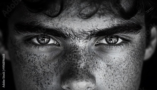 Wallpaper Mural Close-up black and white portrait of intense gaze. Torontodigital.ca