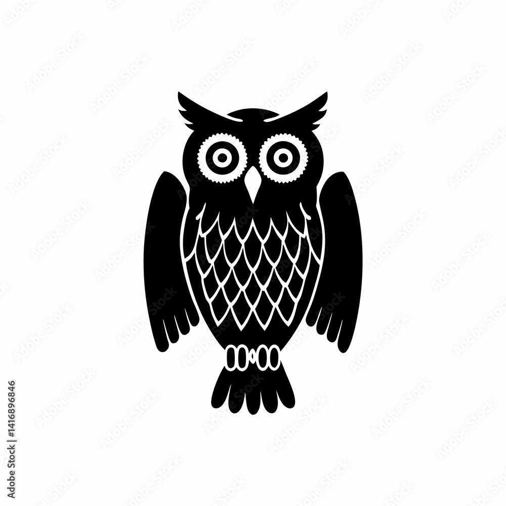 Obraz premium creative Silhouette owl Icon Vector Illustration