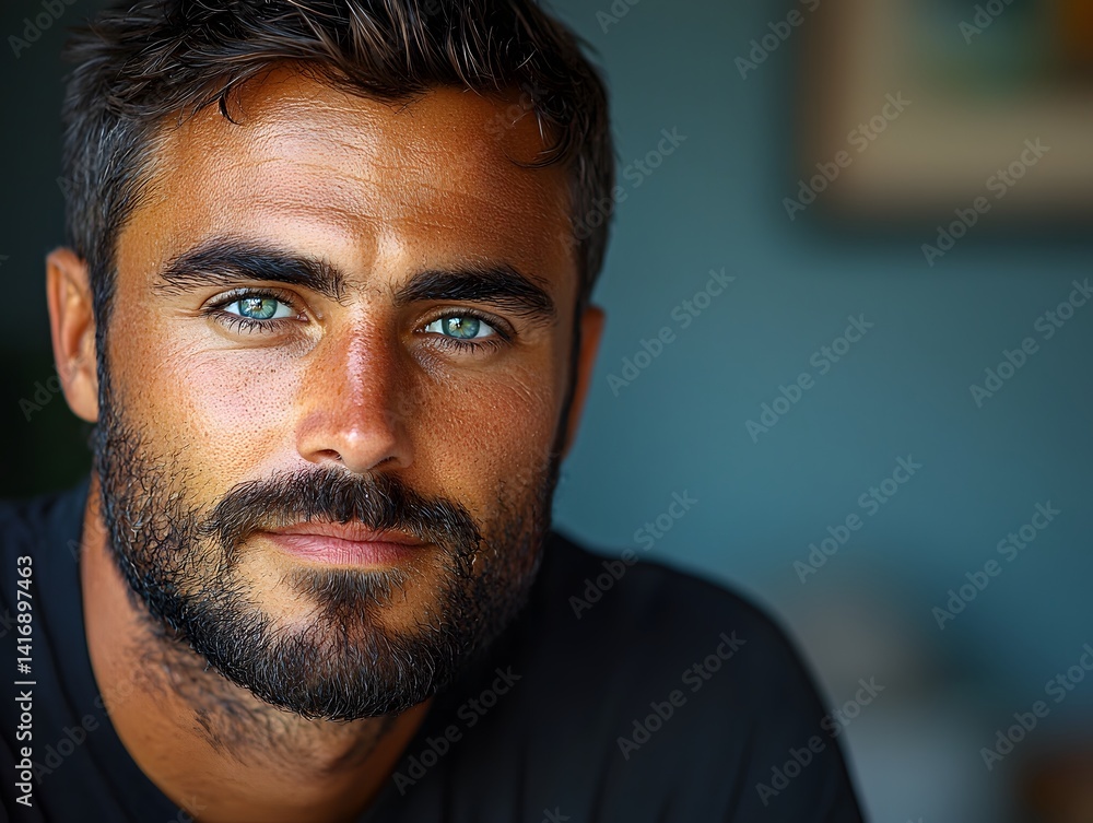 Fototapeta premium Pensive Man in Dramatic Portrait