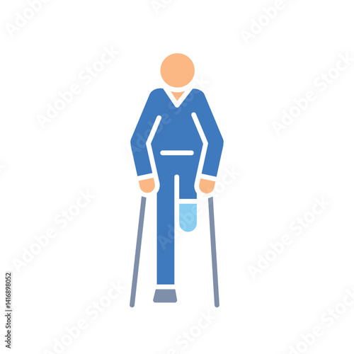 Amputation color flat icon for digital and print projects.