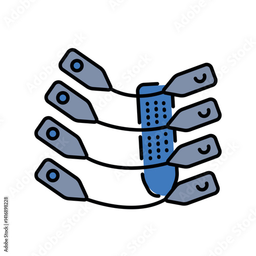 bionic rib prosthesis color flat icon for digital and print projects.