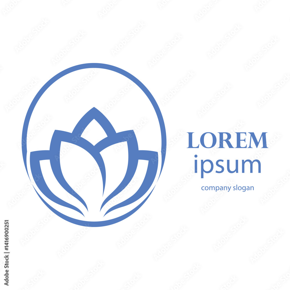 Elegant and beautiful blooming flower logo illustration Elegant and beautiful blooming flower logo illustration