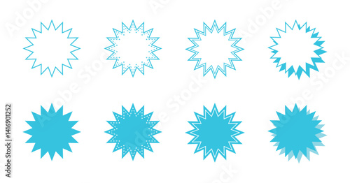 シンプルなギザギザした形 吹き出し セット