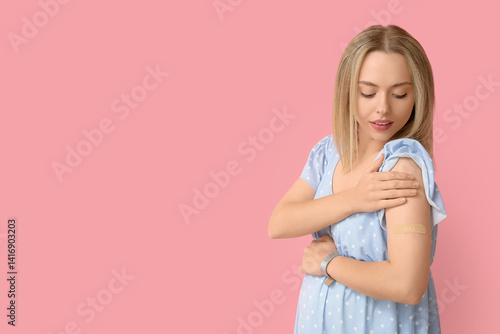 Young pregnant woman after ...