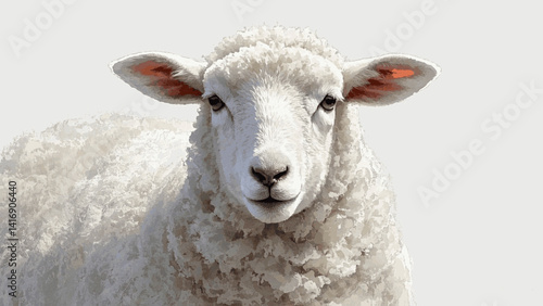 Soft serenity sheep isolated watercolor vector illustration svg  
