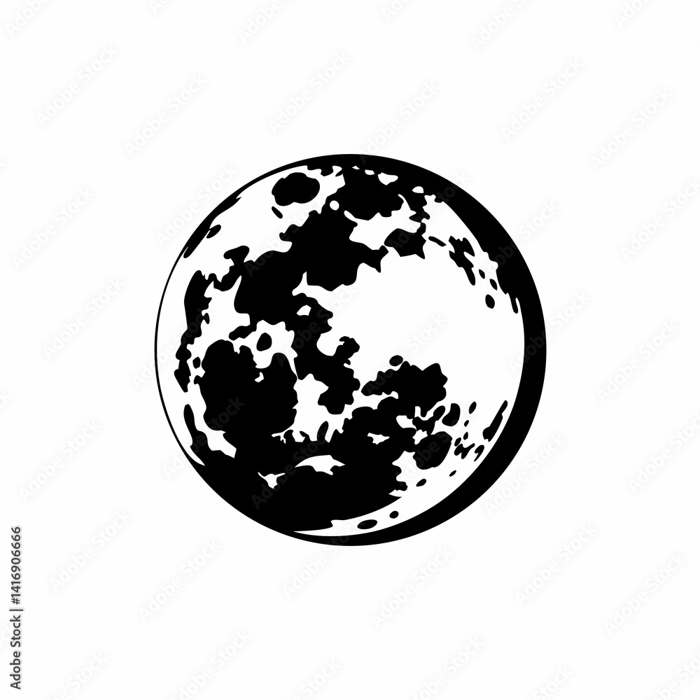Obraz premium creative Silhouette full-moon Icon Vector Illustration