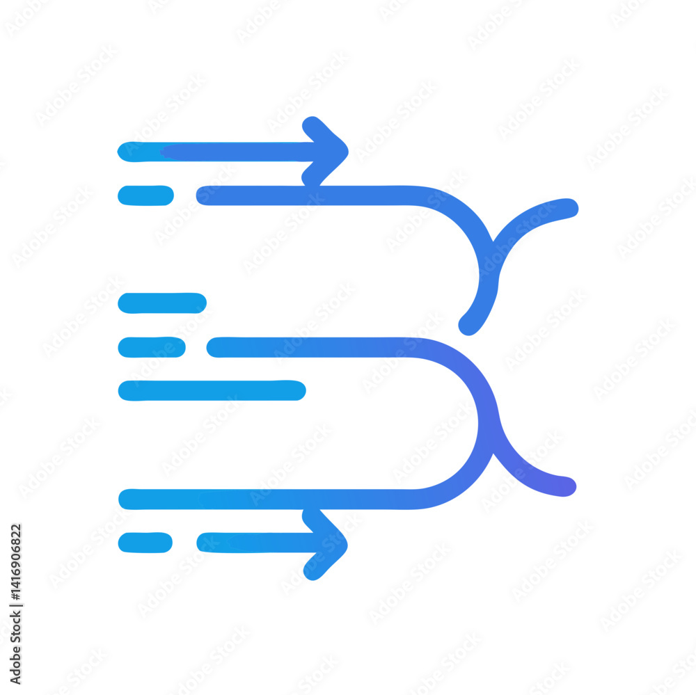 Blue Split Arrow Illustration on Black Background Design Blue Split Arrow Illustration on Black Background Design