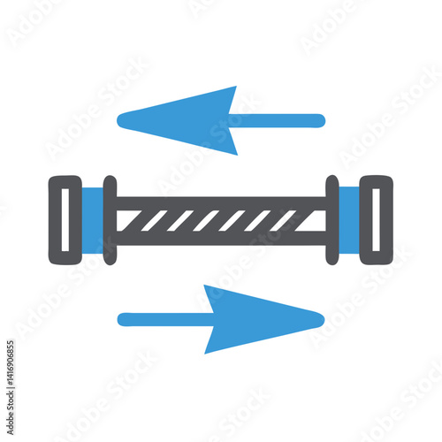 Directional movement illustration depicting contraction or retraction concept