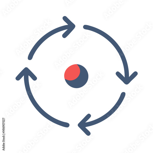 Cycle Arrows Around Point, Workflow, Process, Rotation Design