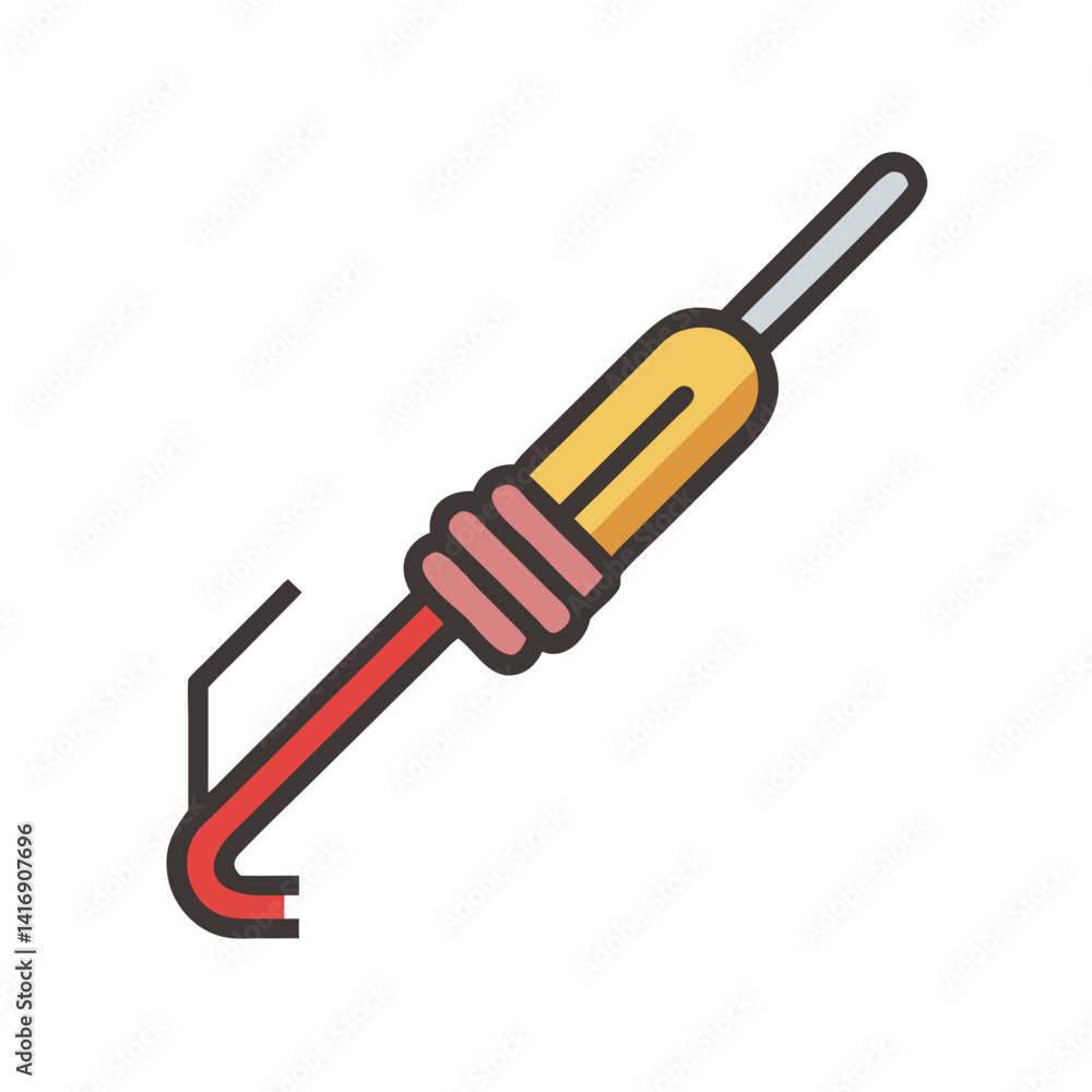 Obraz premium Fishing Spear Illustration, Isolated Icon on Black Background