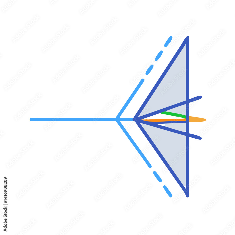 Abstract Geometry: Triangle and Lines on Black Background
