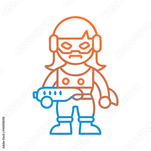 Wallpaper Mural Futuristic Female Warrior Character With Laser Gun Illustration Torontodigital.ca