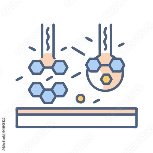 Molecular Deposition Process: An Illustration of Chemical Interaction