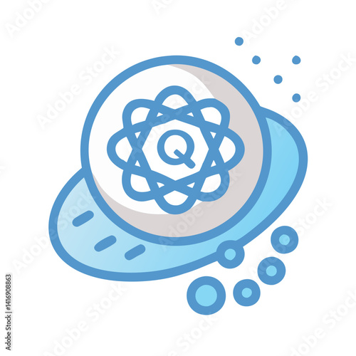 Quantum computing logo, modern design, illustration for technology