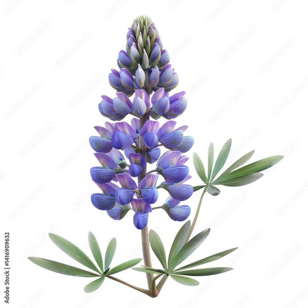 Fototapeta premium Vibrant purple lupine flower in full bloom.