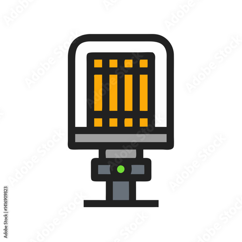 Space heater icon, compact heating, modern design style