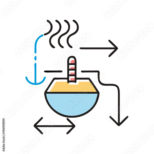 Distillation process illustration showing separation and transfer phases